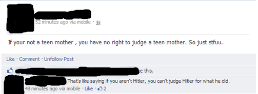 Judging a teen mother